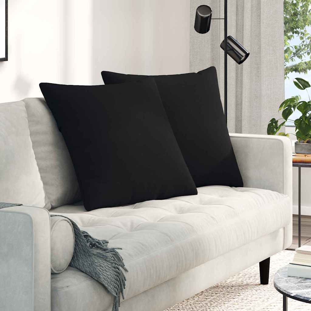 Jastučići za sofu 2 pcs Crna 60 x 60 cm tkanina