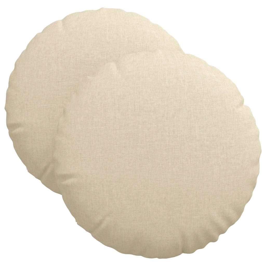Jastučići za sjedenje 2 pcs Krema Ø40 x 13 cm tkanina