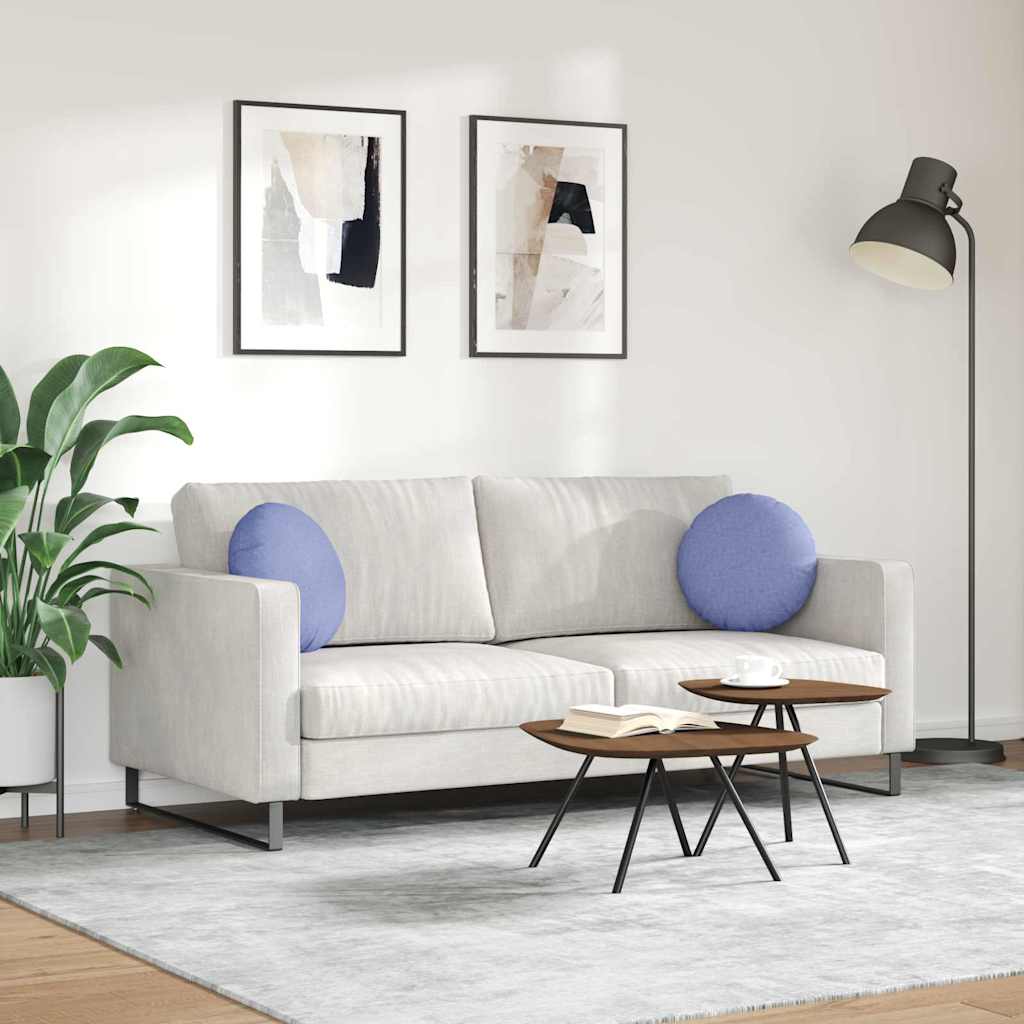Jastučići za sjedenje 2 pcs Traper plava Ø40 x 13 cm tkanina