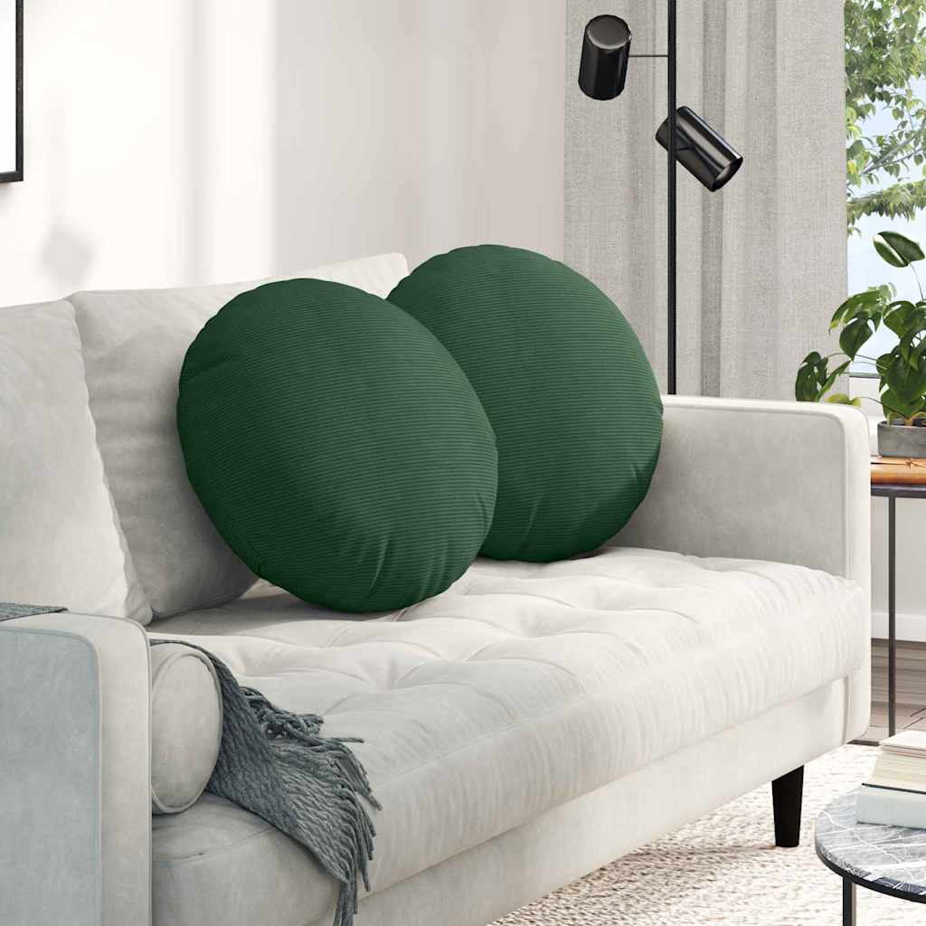 Jastučići za sjedenje 2 pcs Tamnozelena Ø50 x 19 cm