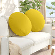 Jastučići za sjedenje 2 pcs Svijetlo žuta Ø60 x 21 cm tkanina