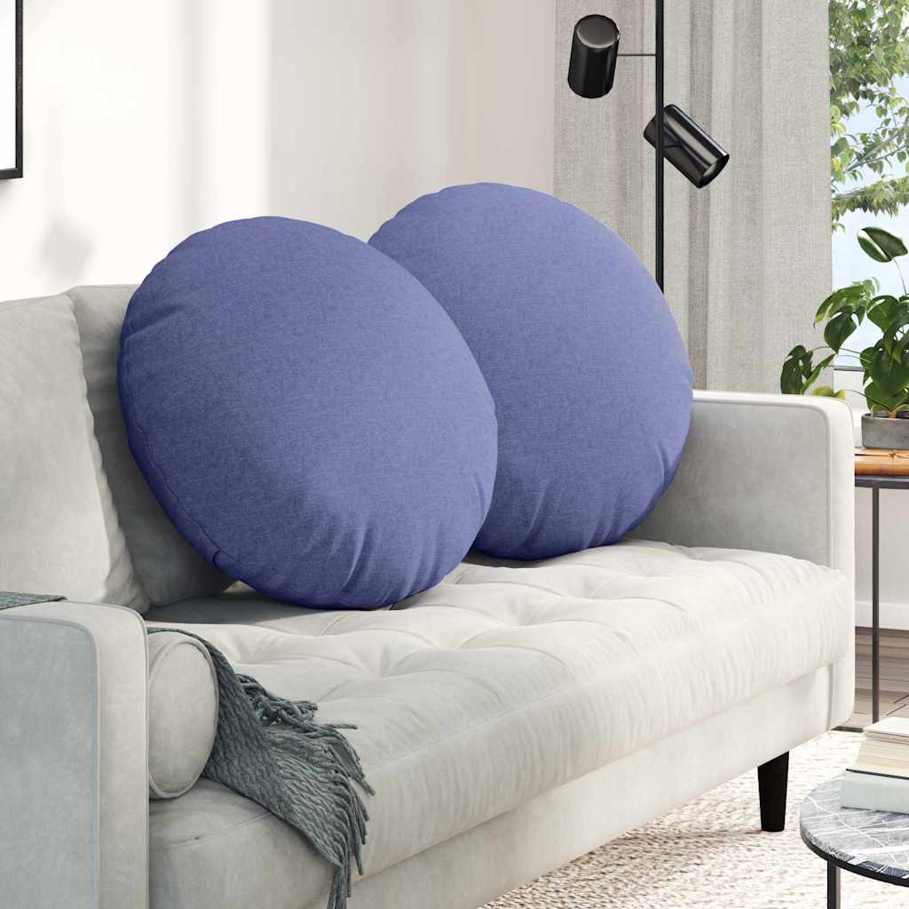 Jastučići za sjedenje 2 pcs Traper plava Ø60 x 21 cm tkanina
