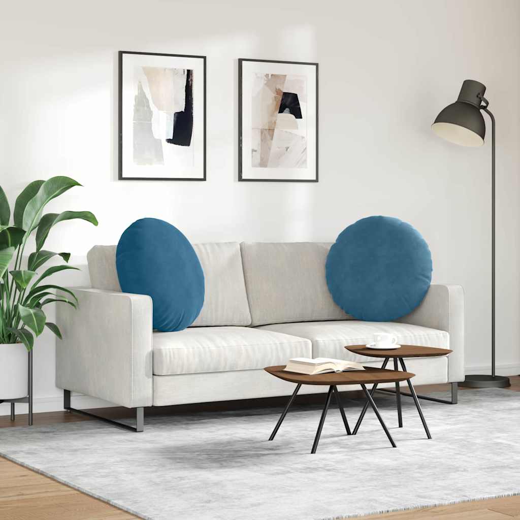 Jastučići za sjedenje 2 pcs Plava Ø60 x 21 cm Baršun