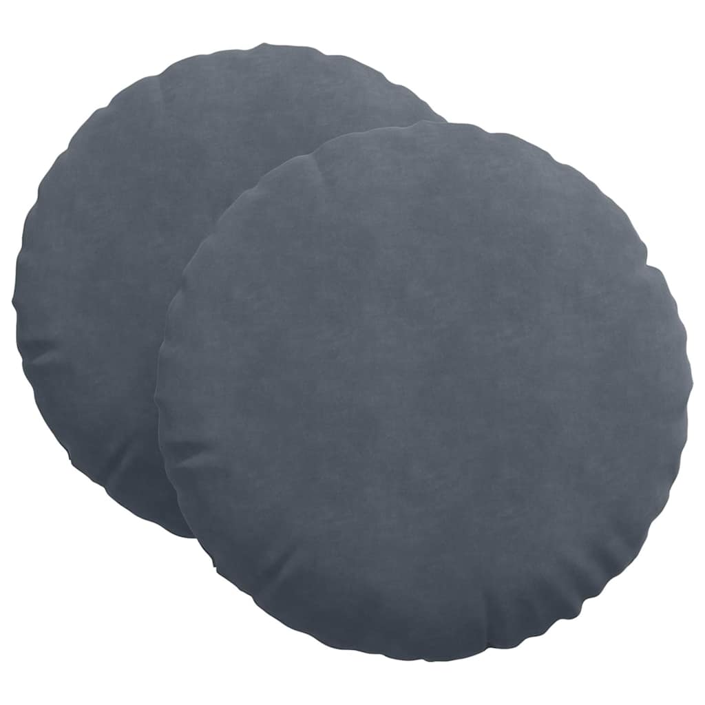 Jastučići za sjedenje 2 pcs Tamno siva Ø60 x 21 cm Baršun