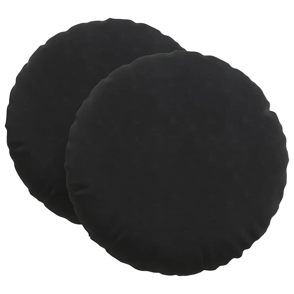 Jastučići za sjedenje 2 pcs Crna Ø60 x 21 cm Baršun