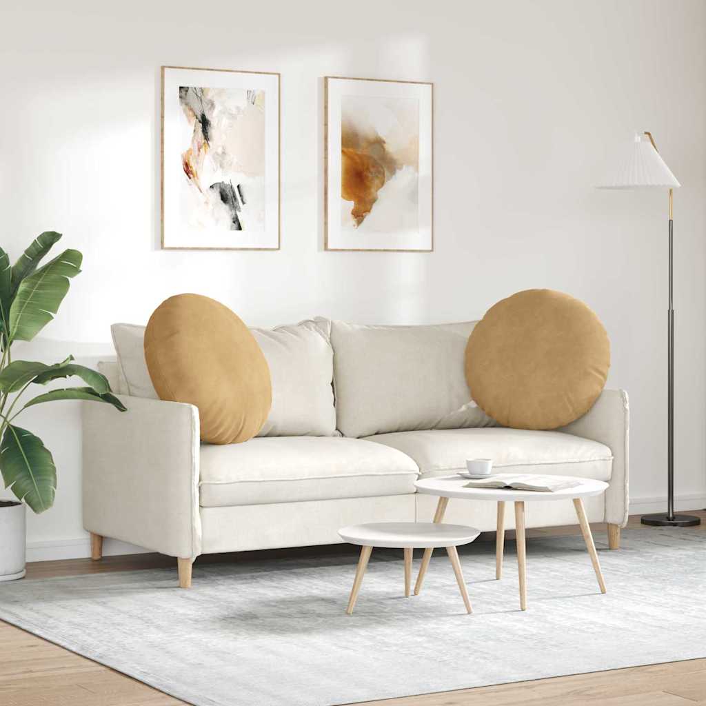 Jastučići za sjedenje 2 pcs Smeđa Ø60 x 21 cm Baršun