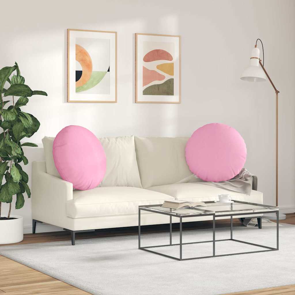 Jastučići za sjedenje 2 pcs Ružičasta Ø80 x 29 cm tkanina