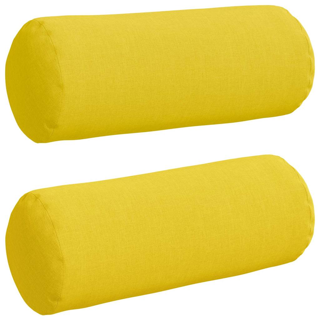 Valjkasti jastučići 2 pcs Svijetlo žuta Ø 15 x 40 cm tkanina