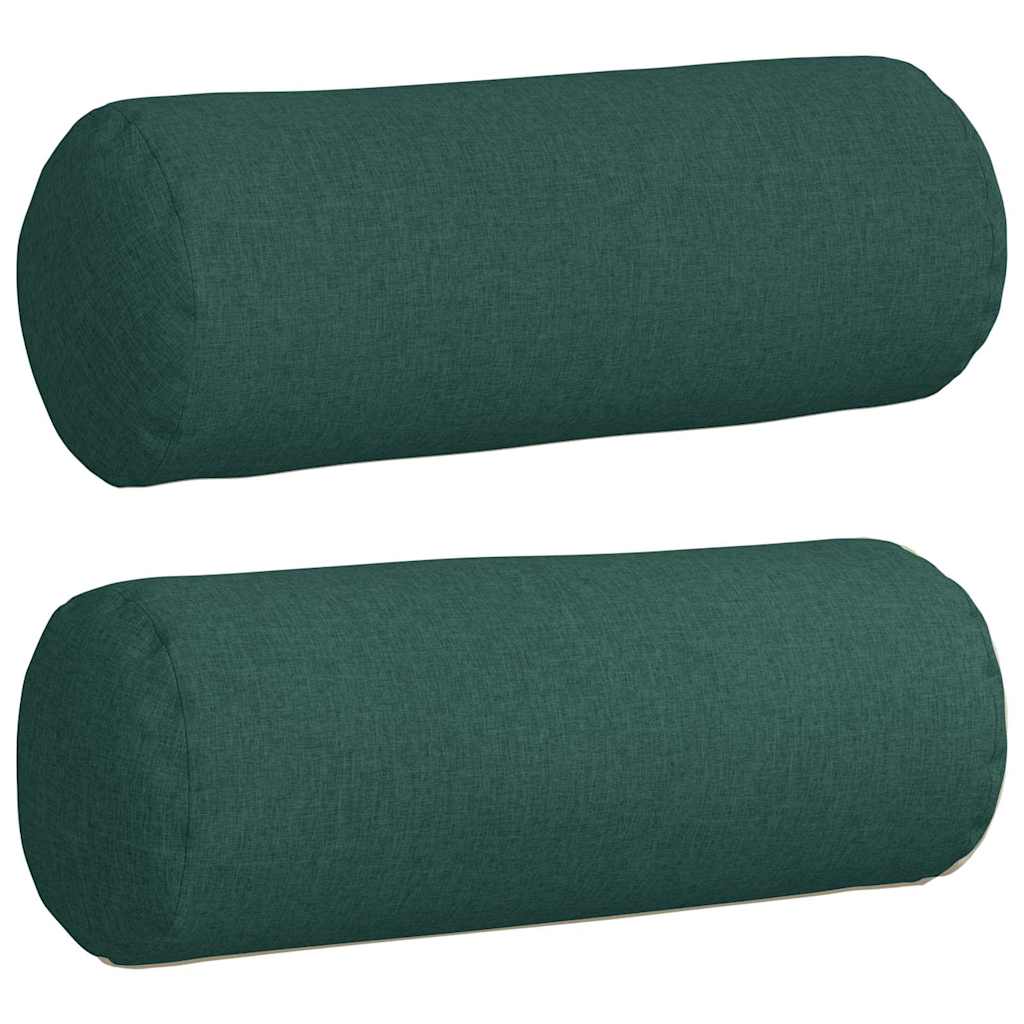 Valjkasti jastučići 2 pcs Tamnozelena Ø 25 x 70 cm tkanina