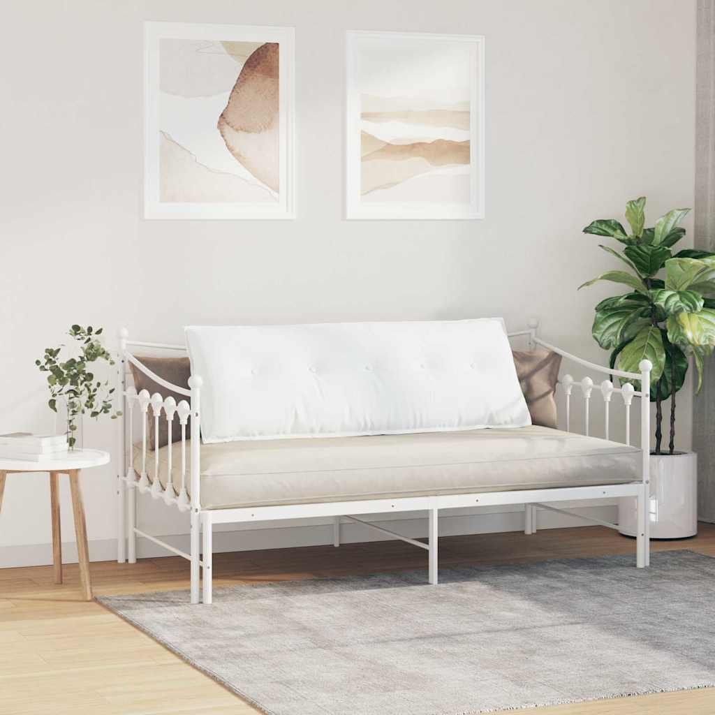 Jastuk za leđa Bijelo 140 x 19 x 50 cm tkanina