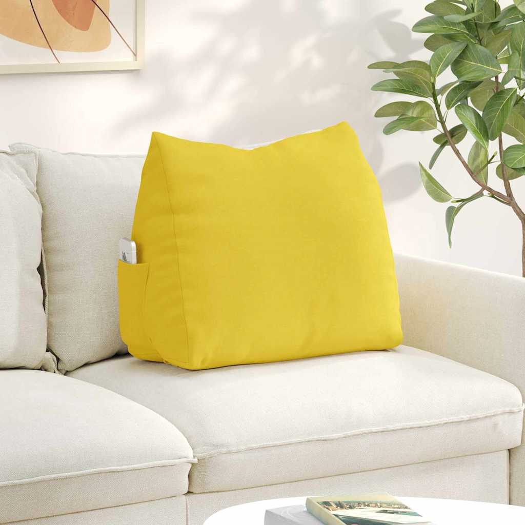 Jastuk za leđa Svijetlo žuta 60 x 20 x 50 cm tkanina