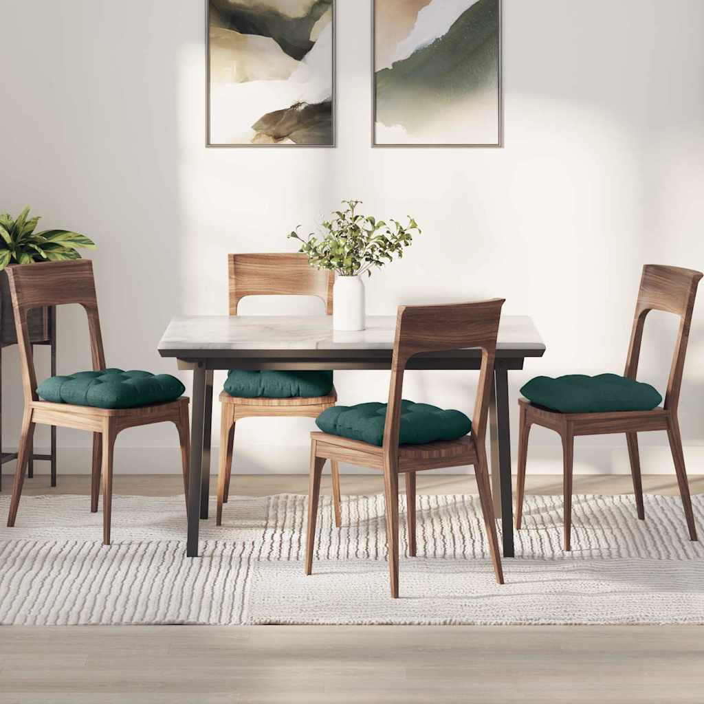 Jastučići za sjedenje 4 pcs Tamnozelena 40 x 40 x 12 cm tkanina