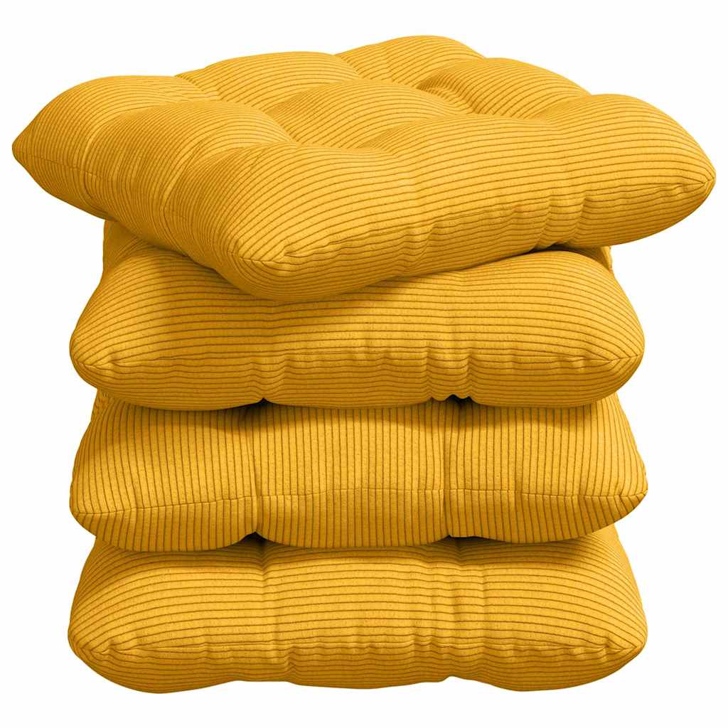 Jastučići za sjedenje 4 pcs Svijetlo žuta 40 x 40 cm