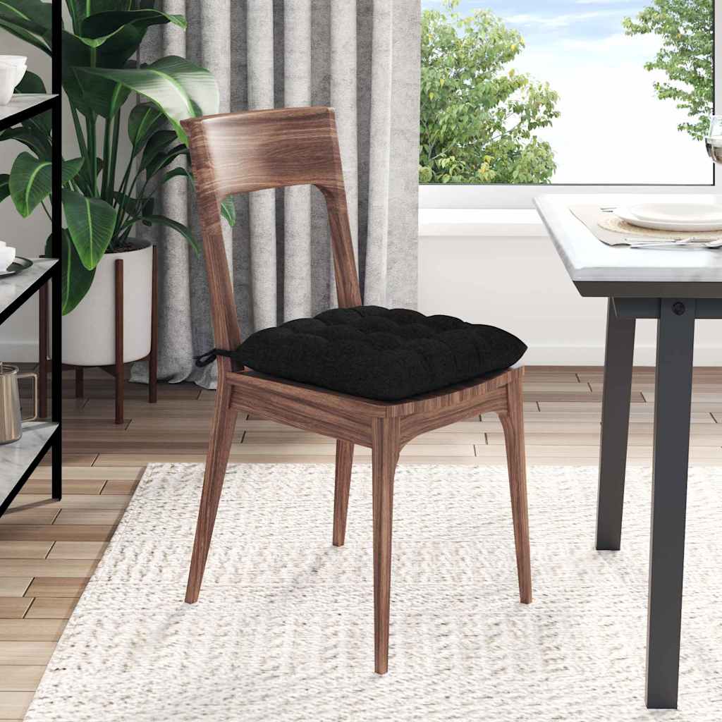 Jastučići za sjedenje 4 pcs Crna 40 x 40 x 6 cm tkanina