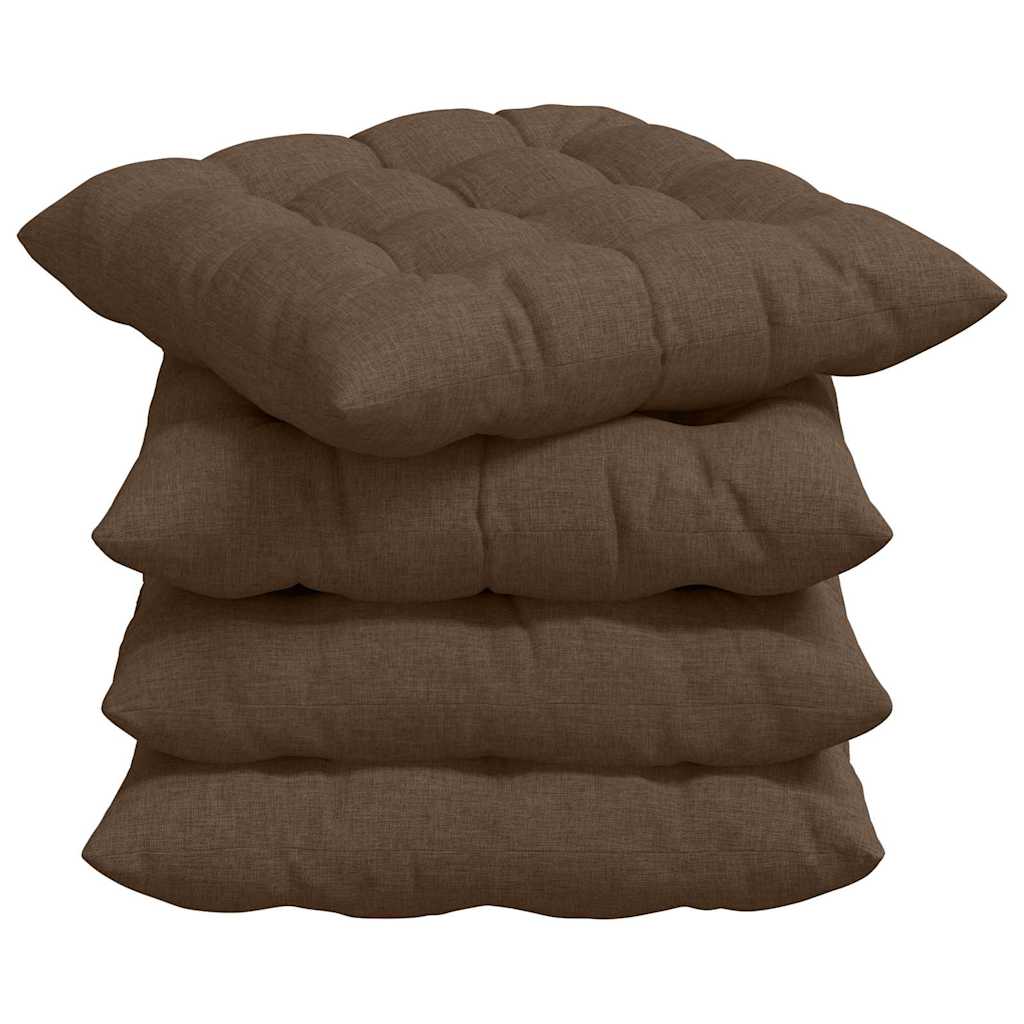 Jastučići za sjedenje 4 pcs Smeđa 40 x 40 x 6 cm tkanina