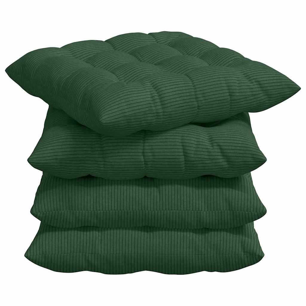 Jastučići za sjedenje 4 pcs Tamnozelena 40 x 40 x 6 cm