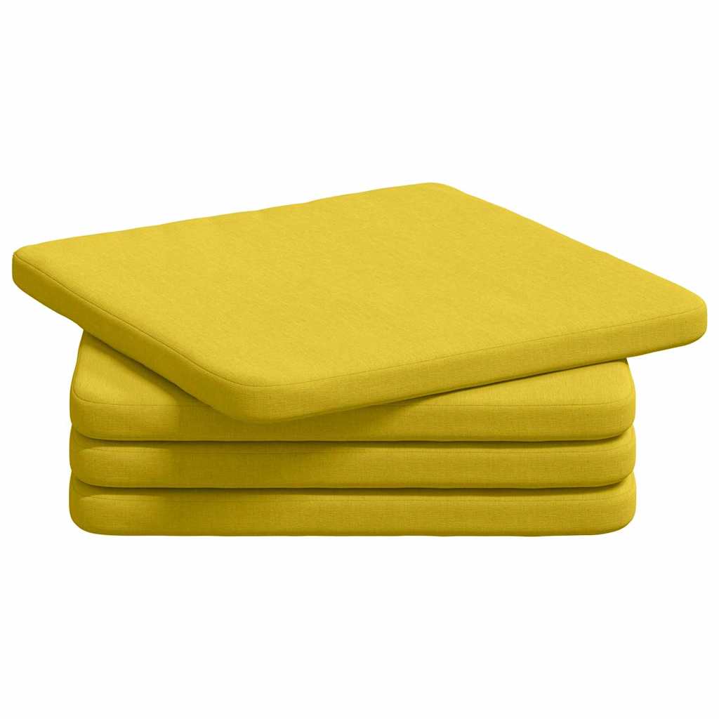 Jastučići za sjedenje 4 pcs Svijetlo žuta 40 x 40 x 3 cm