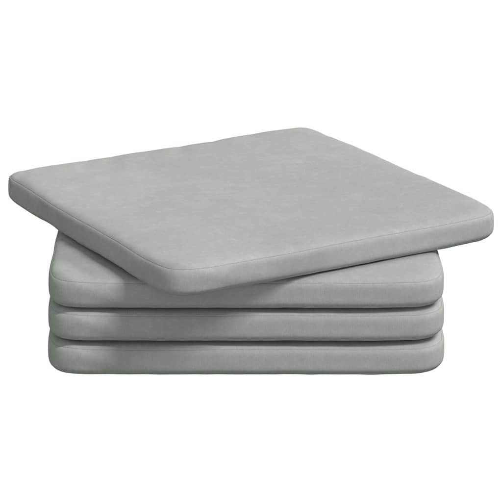 Jastučići za sjedenje 4 pcs Svijetlo siva 40 x 40 x 3 cm Baršun