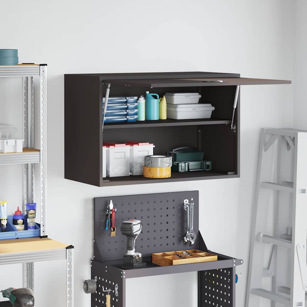 Ormar za zid u garaži Crna 80 x 40 x 53 cm Čelik s prahom