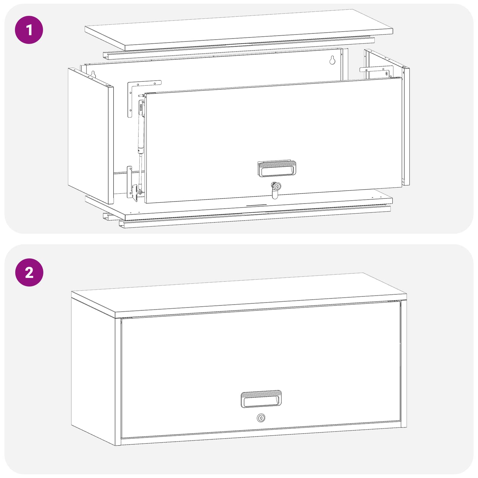 Ormar za zid u garaži Antracit 80 x 33 x 35 cm Čelik s prahom