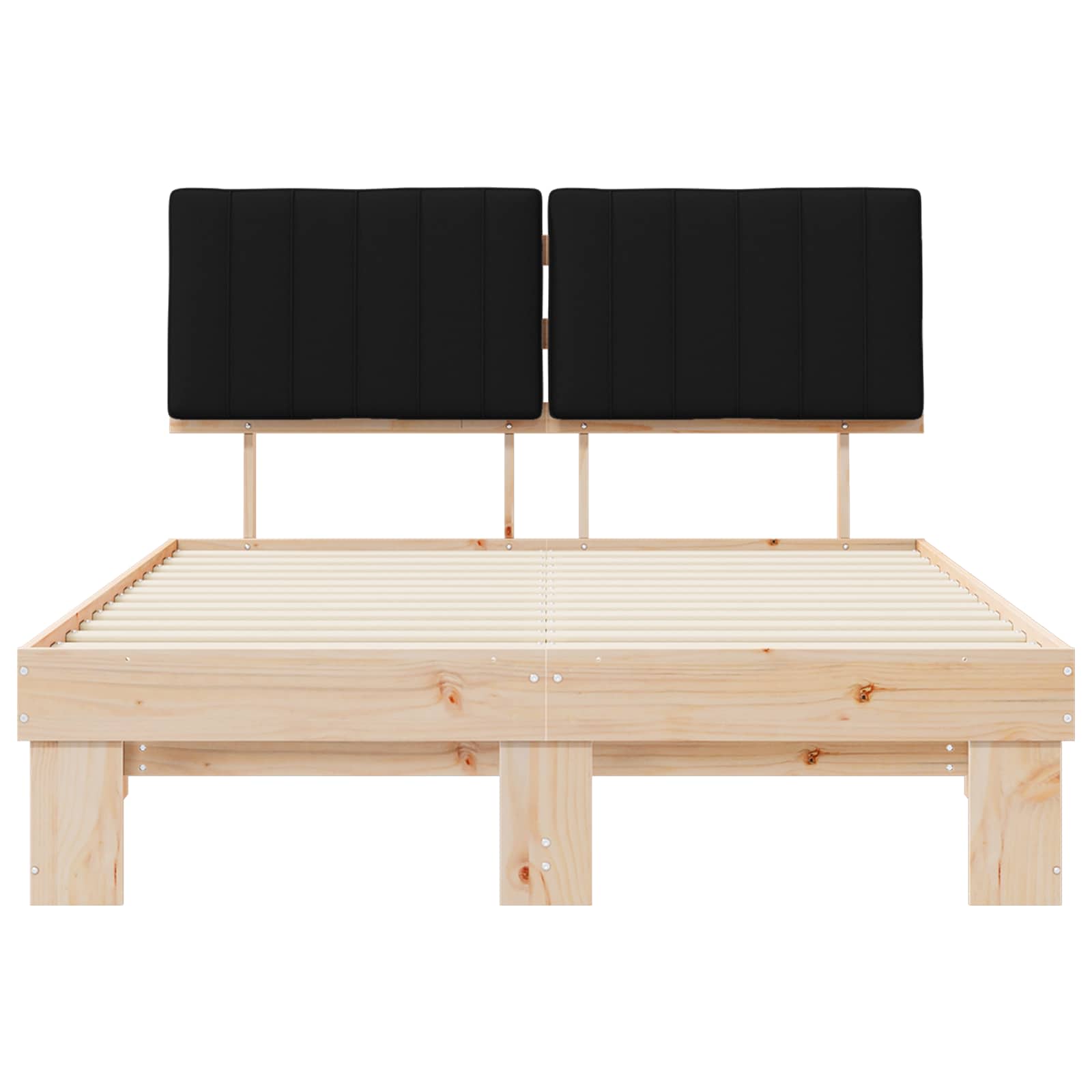 Krevetni okvir s tapiciranim uzglavljem Crna 135 x 190 cm