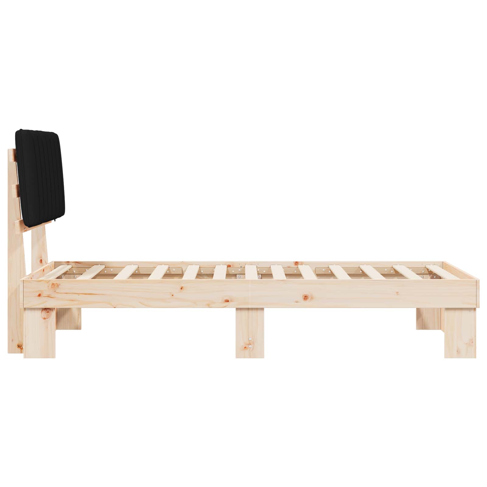 Krevetni okvir s tapiciranim uzglavljem Crna 90 x 200 cm