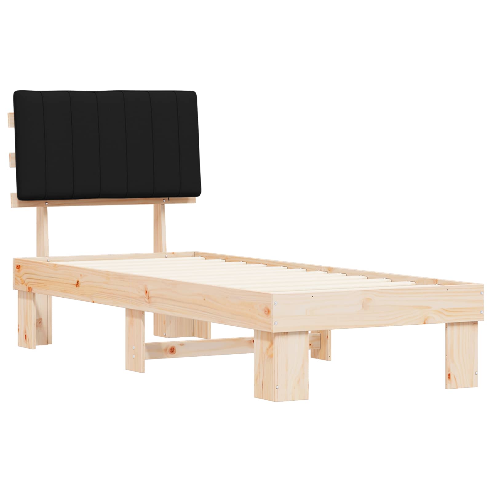 Krevetni okvir s tapiciranim uzglavljem Crna 80 x 200 cm