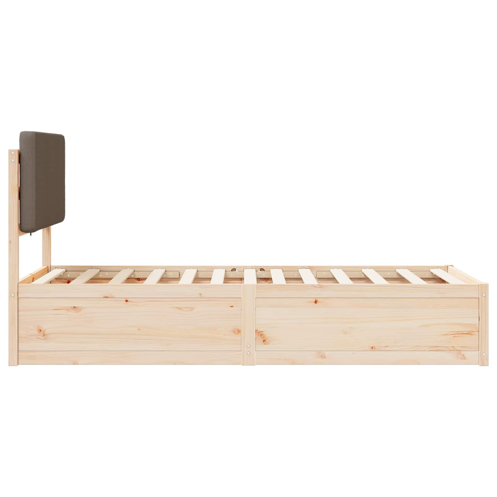 Krevetni okvir s tapiciranim uzglavljem Sivo-smeđa 75 x 190 cm