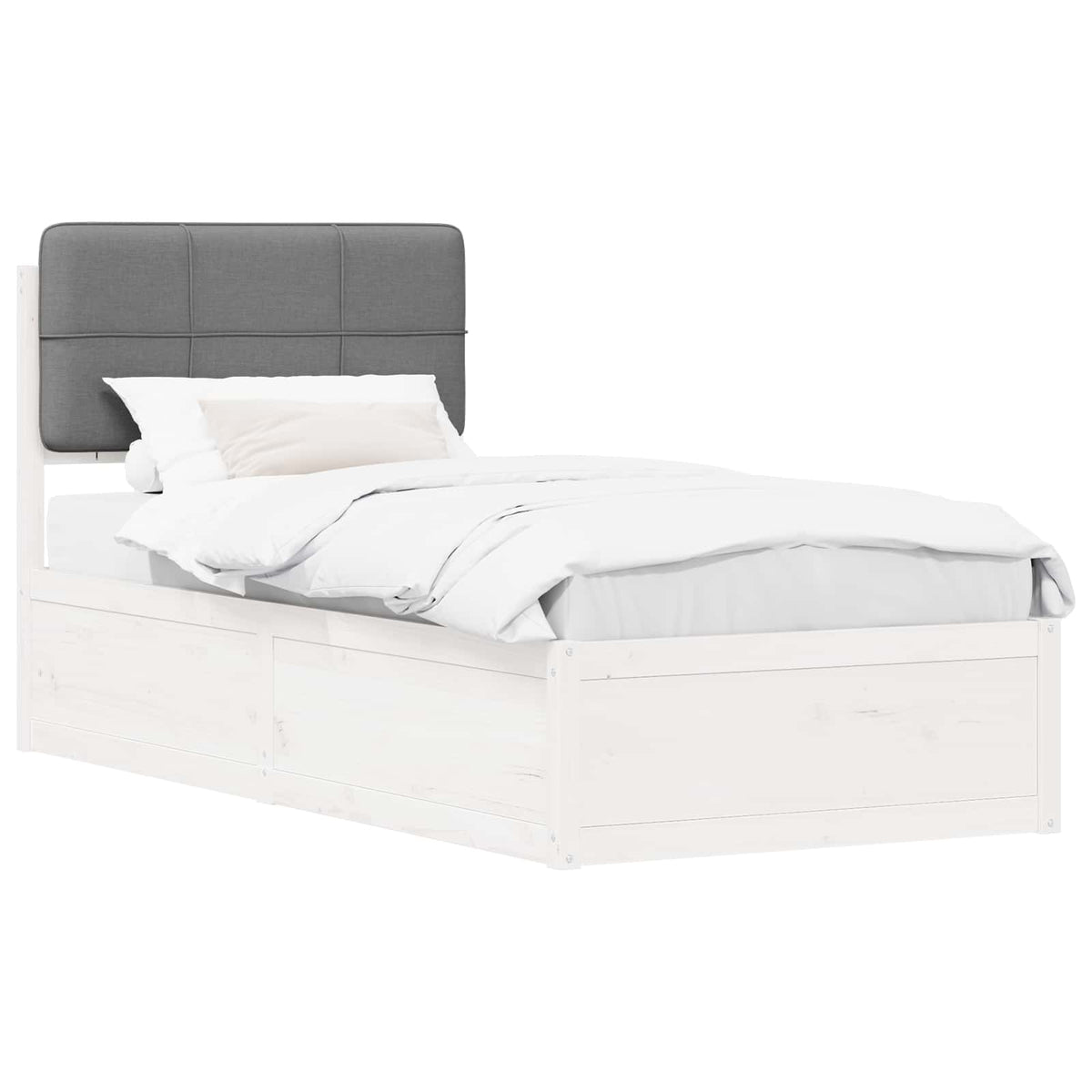 Krevetni okvir s tapiciranim uzglavljem Svijetlo siva Svjetlosiva 205.5 x 85.5 x 93 cm