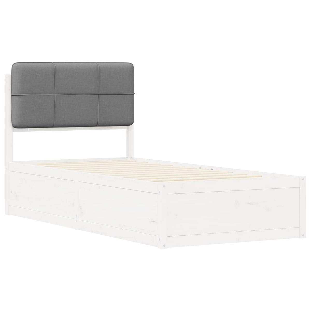 Krevetni okvir s tapiciranim uzglavljem Svijetlo siva Svjetlosiva 205.5 x 85.5 x 93 cm