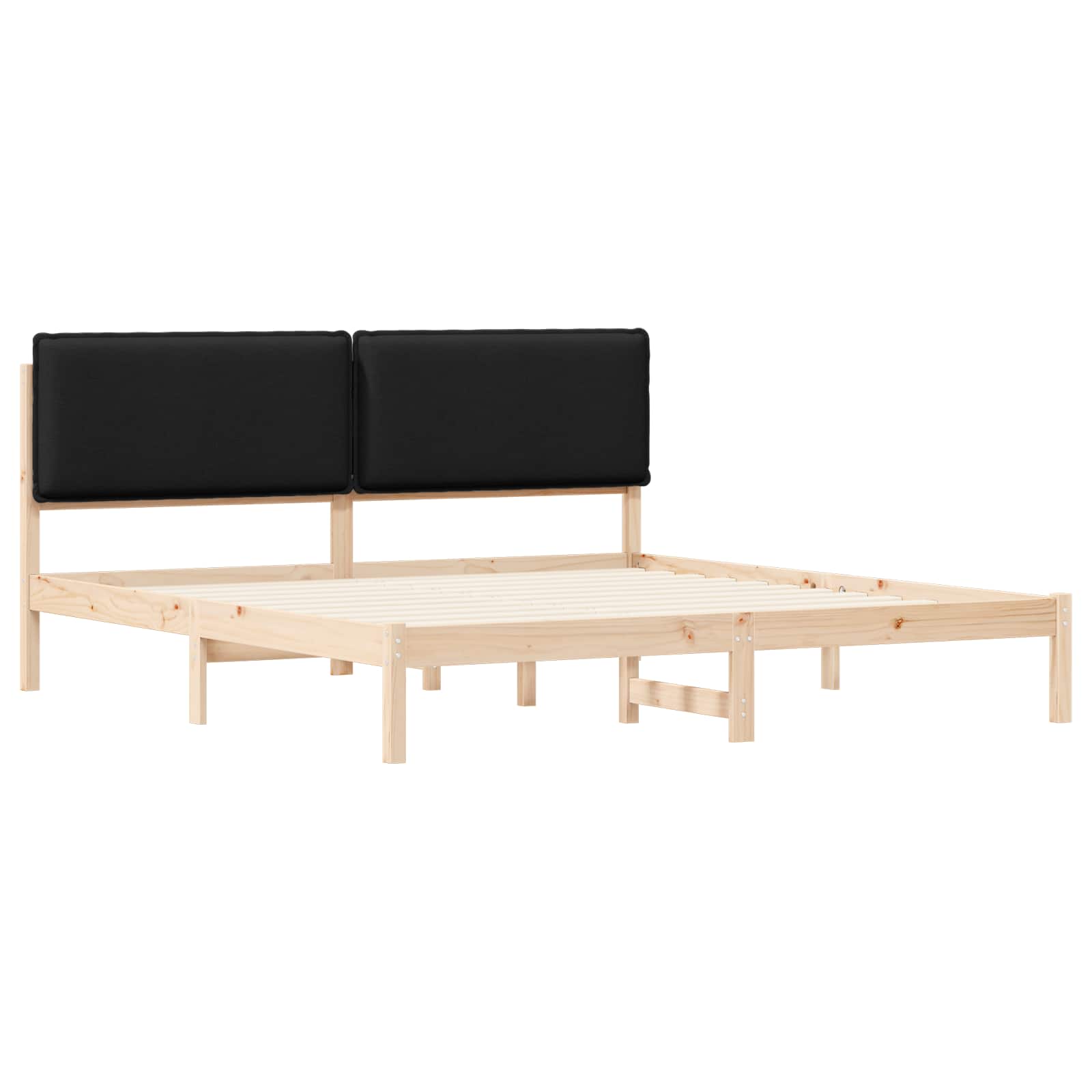 Krevetni okvir s tapiciranim uzglavljem Crna 180 x 200 cm