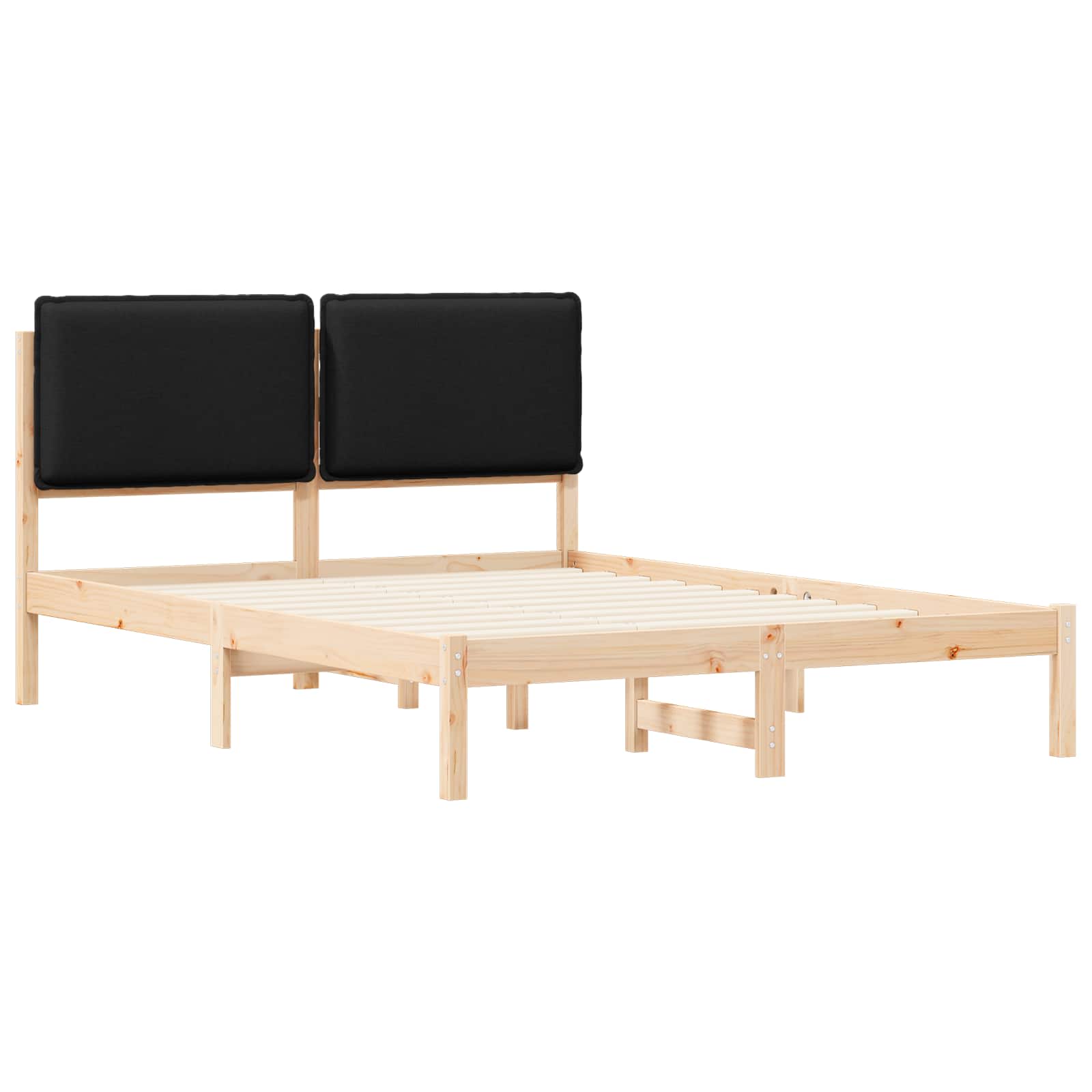Krevetni okvir s tapiciranim uzglavljem Crna 150 x 200 cm