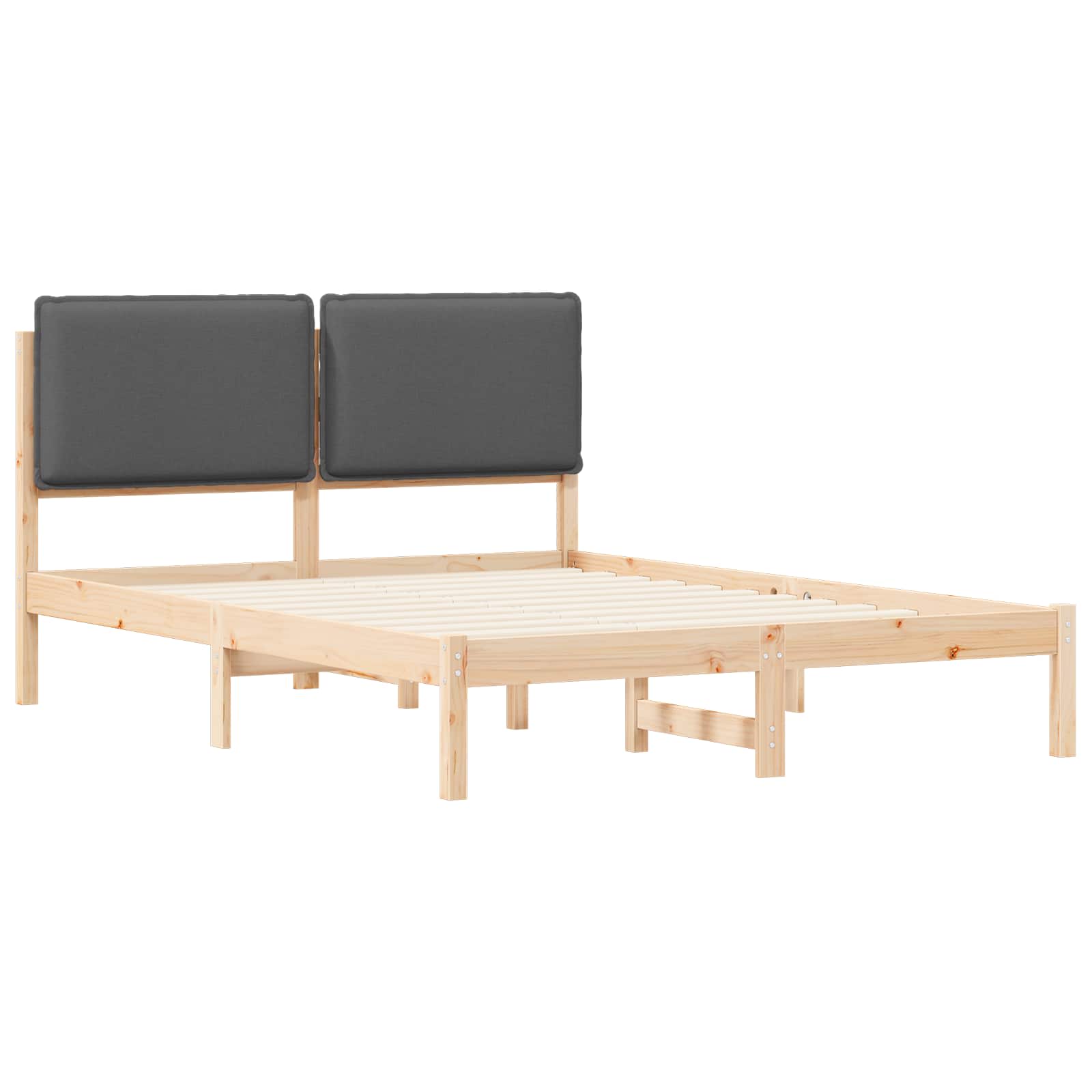 Krevetni okvir s tapiciranim uzglavljem Tamno siva 120 x 200 cm