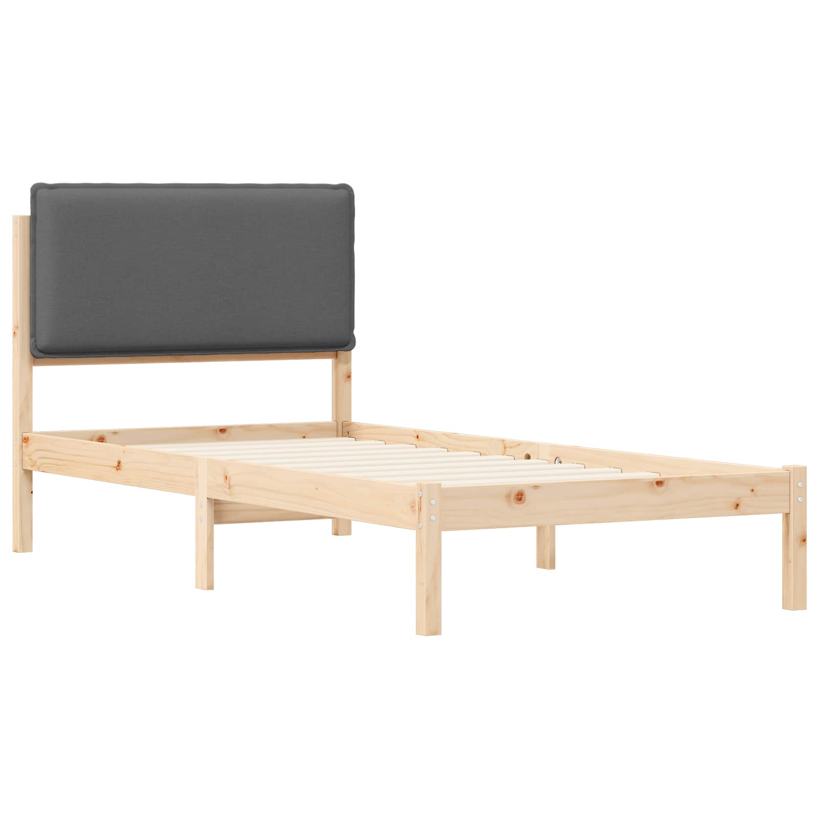 Krevetni okvir s tapiciranim uzglavljem Tamno siva 100 x 200 cm