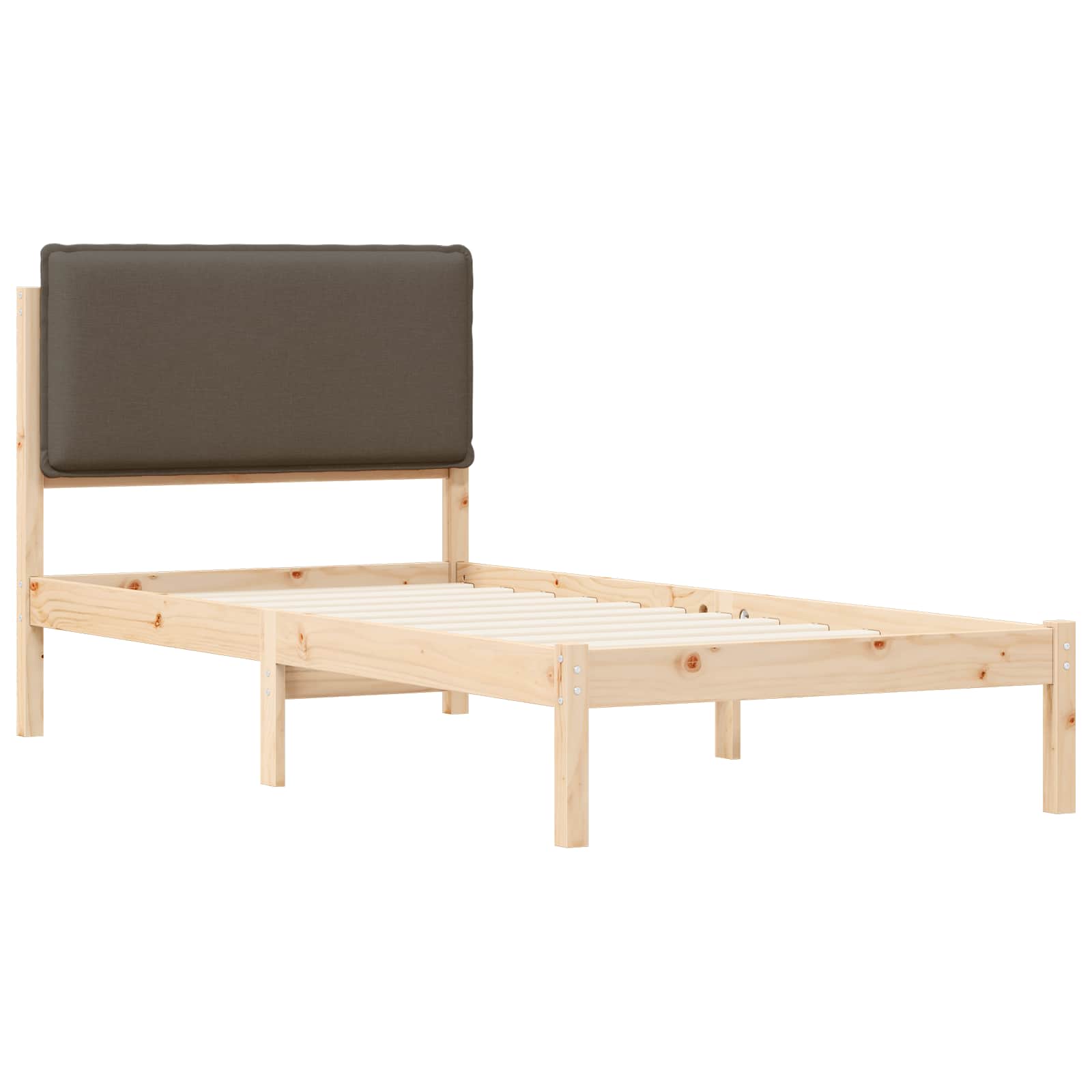 Krevetni okvir s tapiciranim uzglavljem Sivo-smeđa 100 x 200 cm