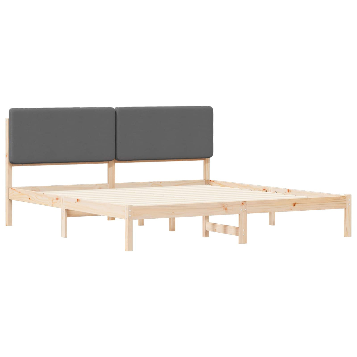 Krevetni okvir s tapiciranim uzglavljem Tamno siva 180 x 200 cm