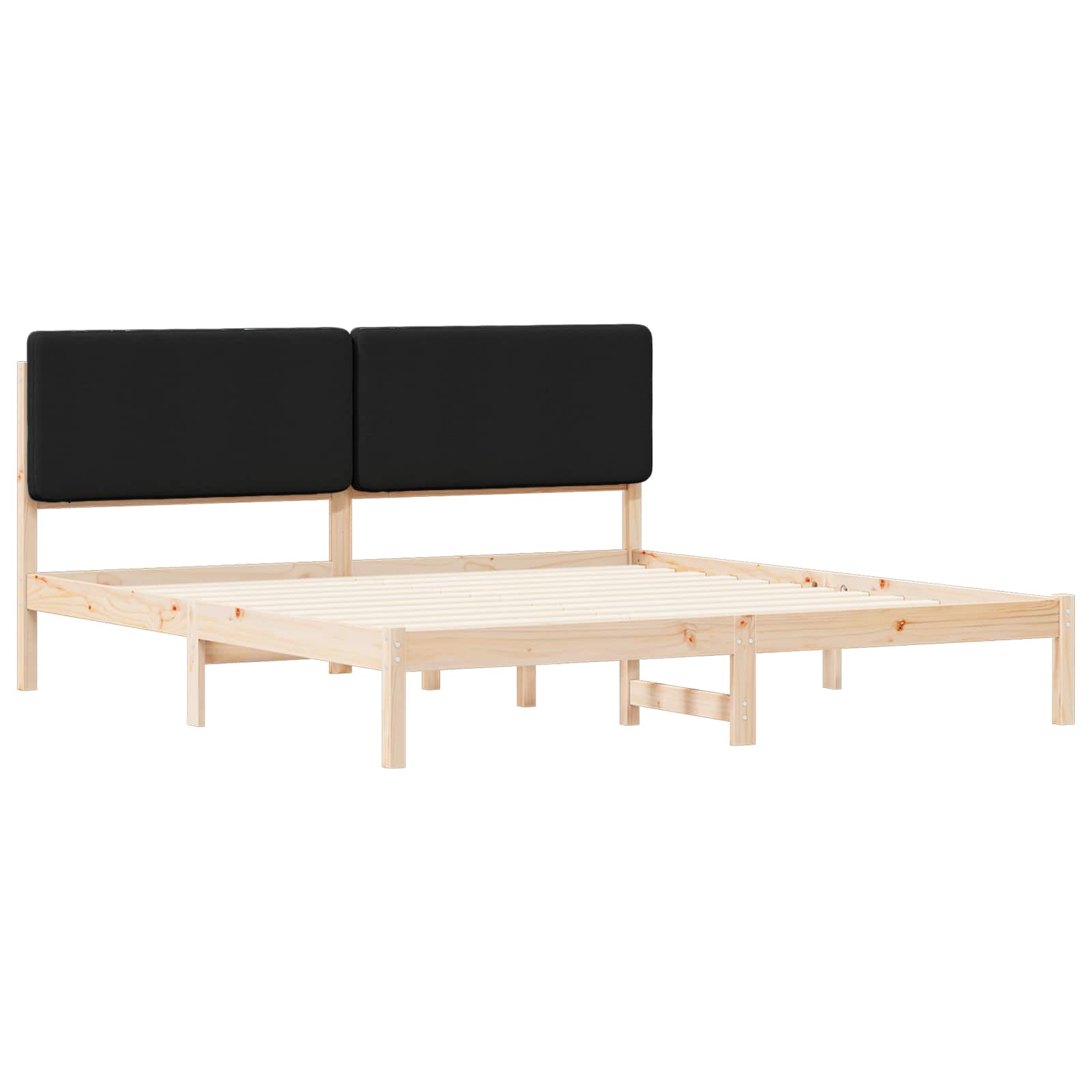 Krevetni okvir s tapiciranim uzglavljem Crna 180 x 200 cm