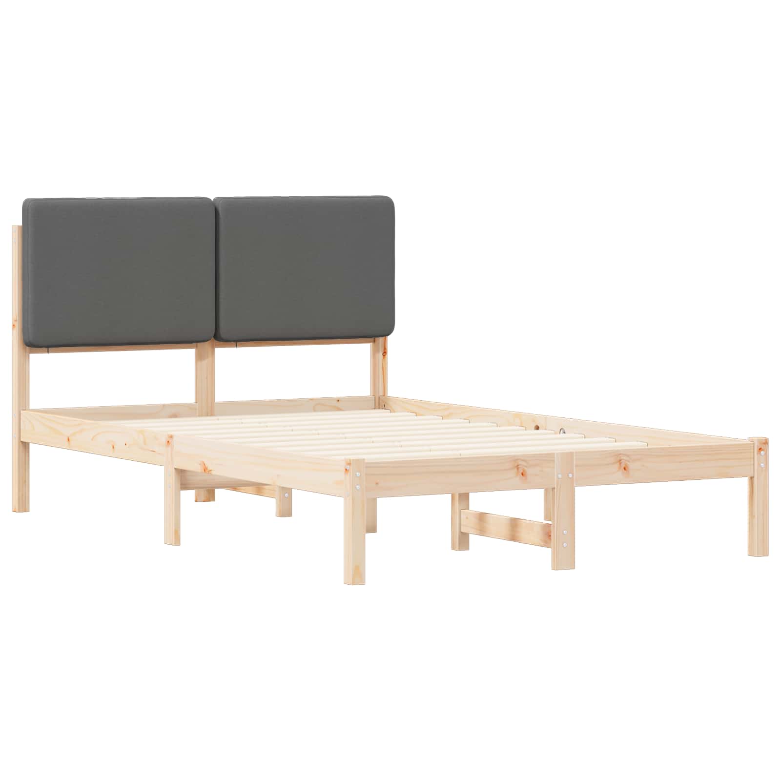 Krevetni okvir s tapiciranim uzglavljem Tamno siva 120 x 200 cm