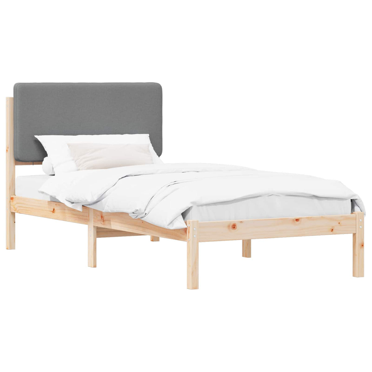 Krevetni okvir s tapiciranim uzglavljem Svijetlo siva Svjetlosiva 205.5 x 85.5 x 84.5 cm
