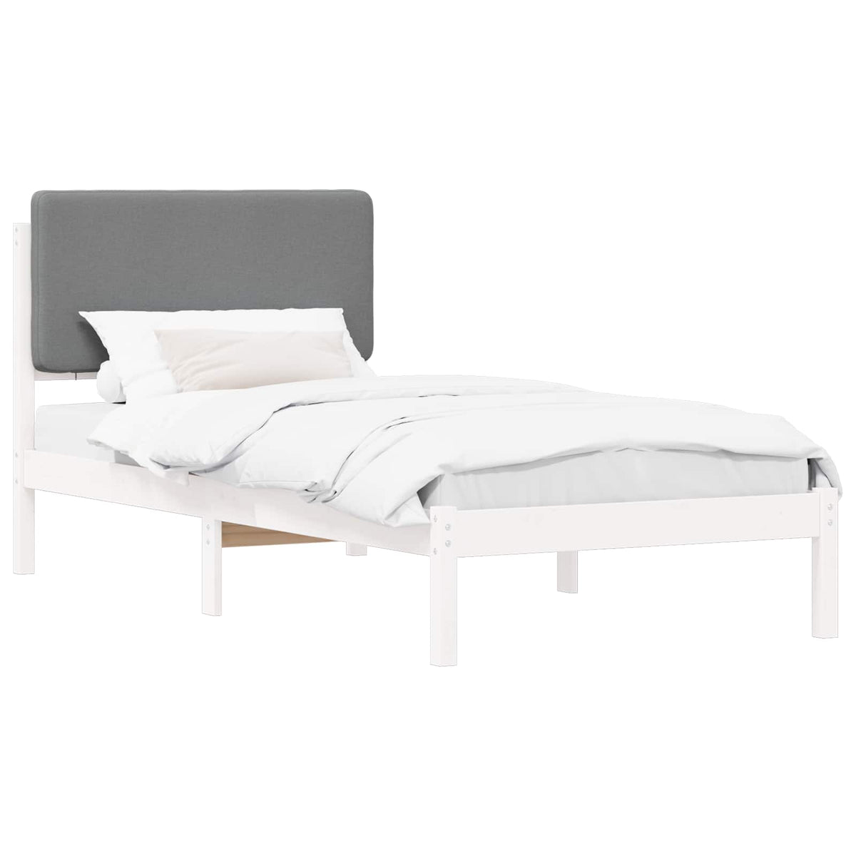 Krevetni okvir s tapiciranim uzglavljem Svijetlo siva Svjetlosiva 205.5 x 85.5 x 84.5 cm