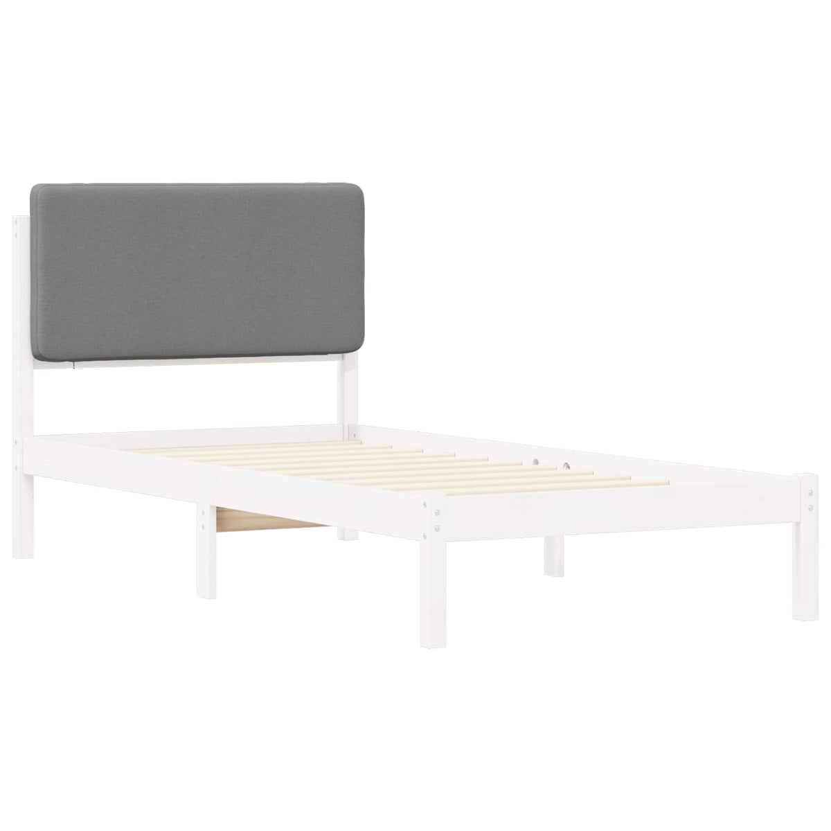 Krevetni okvir s tapiciranim uzglavljem Svijetlo siva Svjetlosiva 205.5 x 85.5 x 84.5 cm