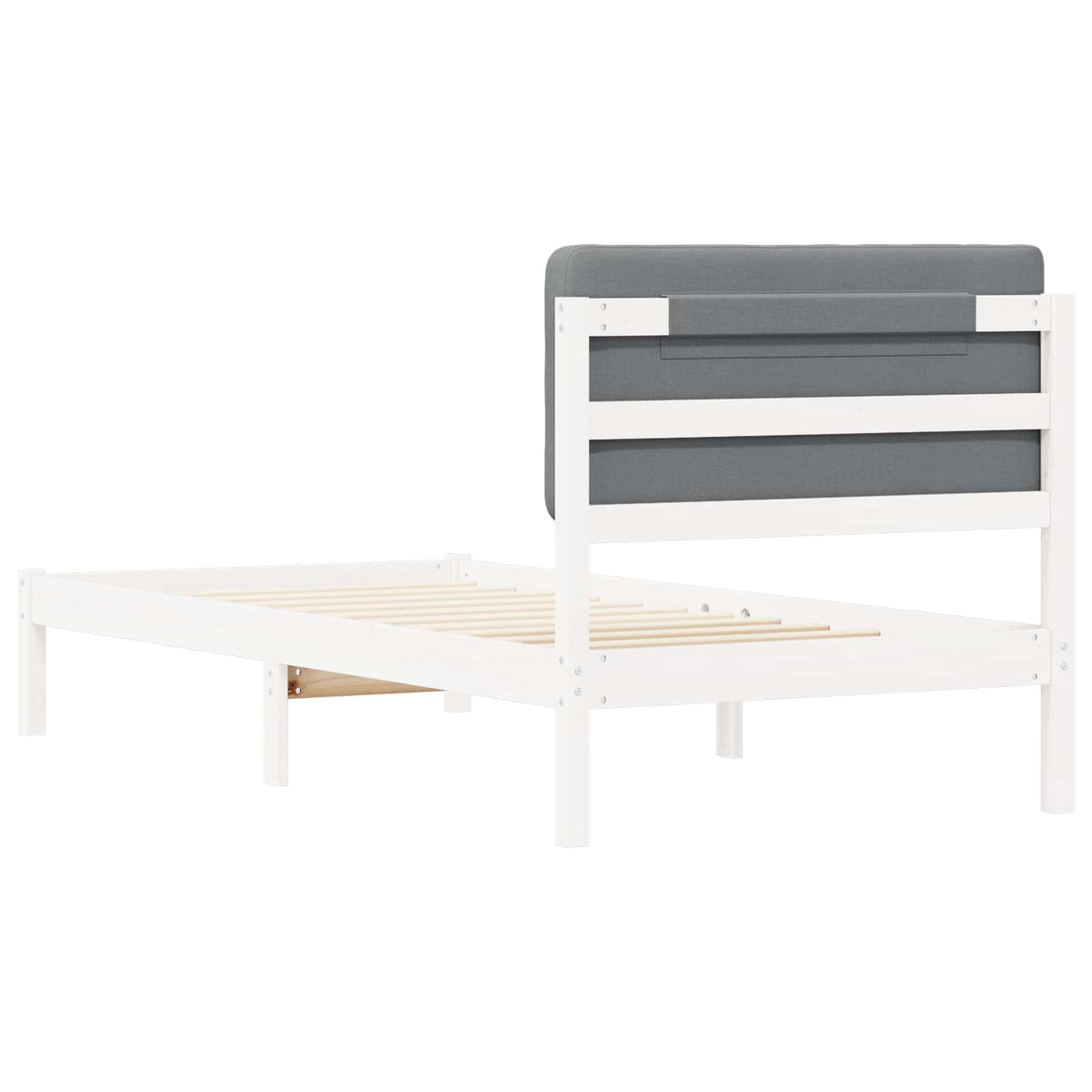Krevetni okvir s tapiciranim uzglavljem Svijetlo siva Svjetlosiva 205.5 x 85.5 x 84.5 cm