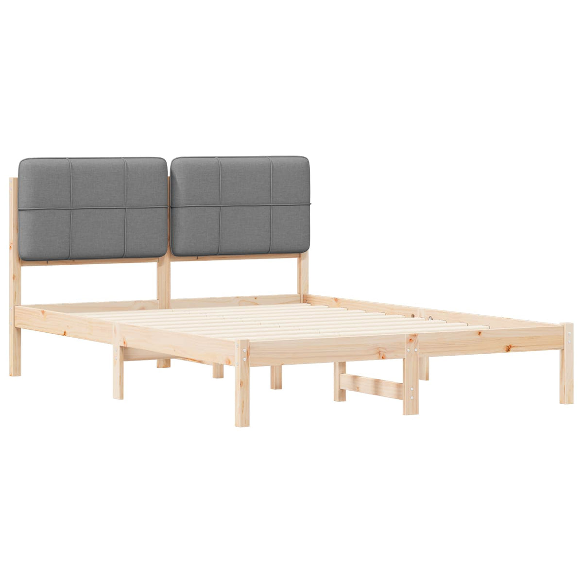 Krevetni okvir s tapiciranim uzglavljem Svijetlo siva Svjetlosiva 195.5 x 145.5 x 84.5 cm