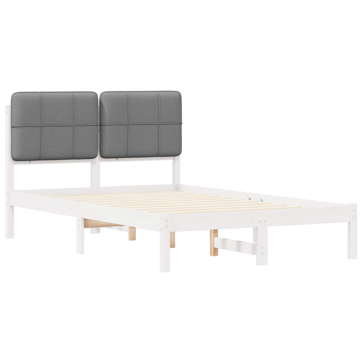 Krevetni okvir s tapiciranim uzglavljem Svijetlo siva Svjetlosiva 195.5 x 125.5 x 84.5 cm