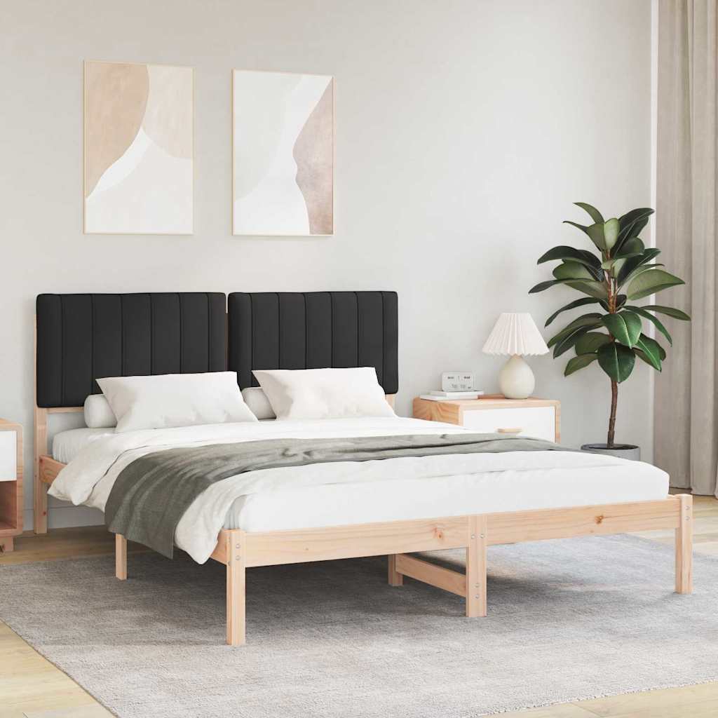 Krevetni okvir s tapiciranim uzglavljem Crna 150 x 200 cm