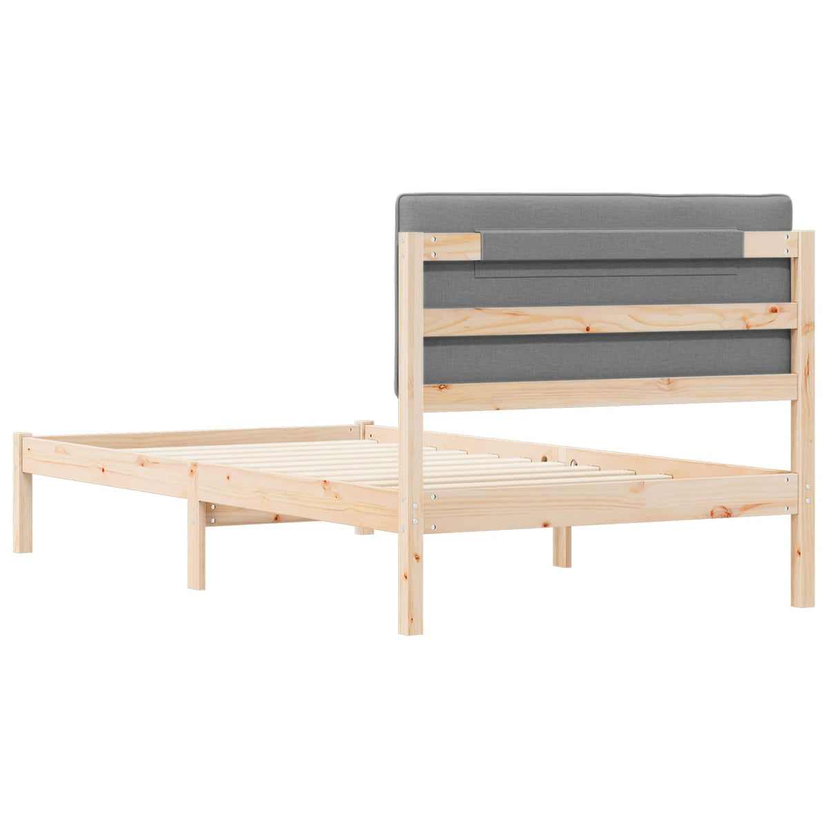 Krevetni okvir s tapiciranim uzglavljem Svijetlo siva Svjetlosiva 205.5 x 105.5 x 84.5 cm
