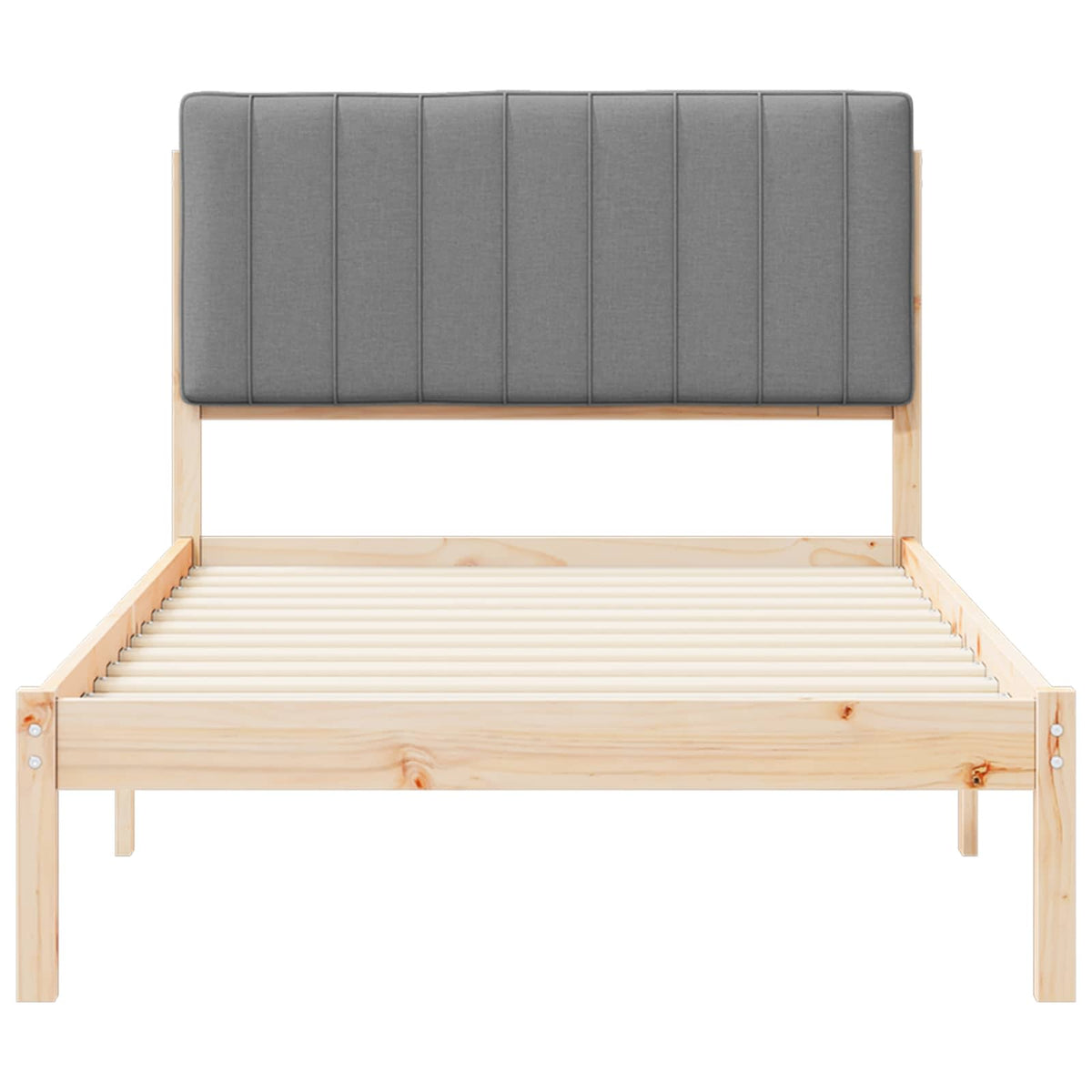 Krevetni okvir s tapiciranim uzglavljem Svijetlo siva Svjetlosiva 205.5 x 105.5 x 84.5 cm