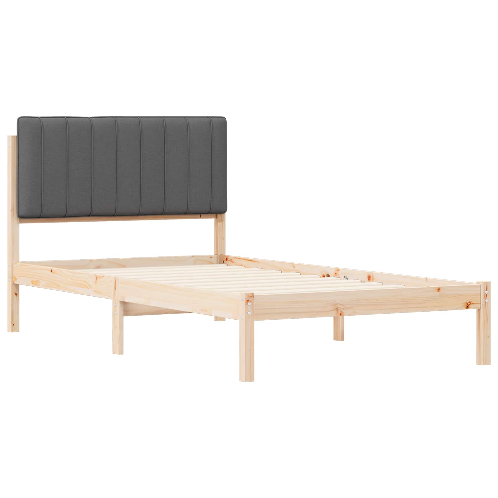 Krevetni okvir s tapiciranim uzglavljem Tamno siva 100 x 200 cm