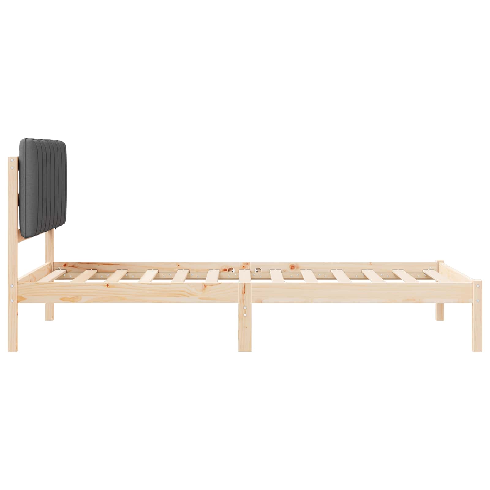 Krevetni okvir s tapiciranim uzglavljem Tamno siva 100 x 200 cm