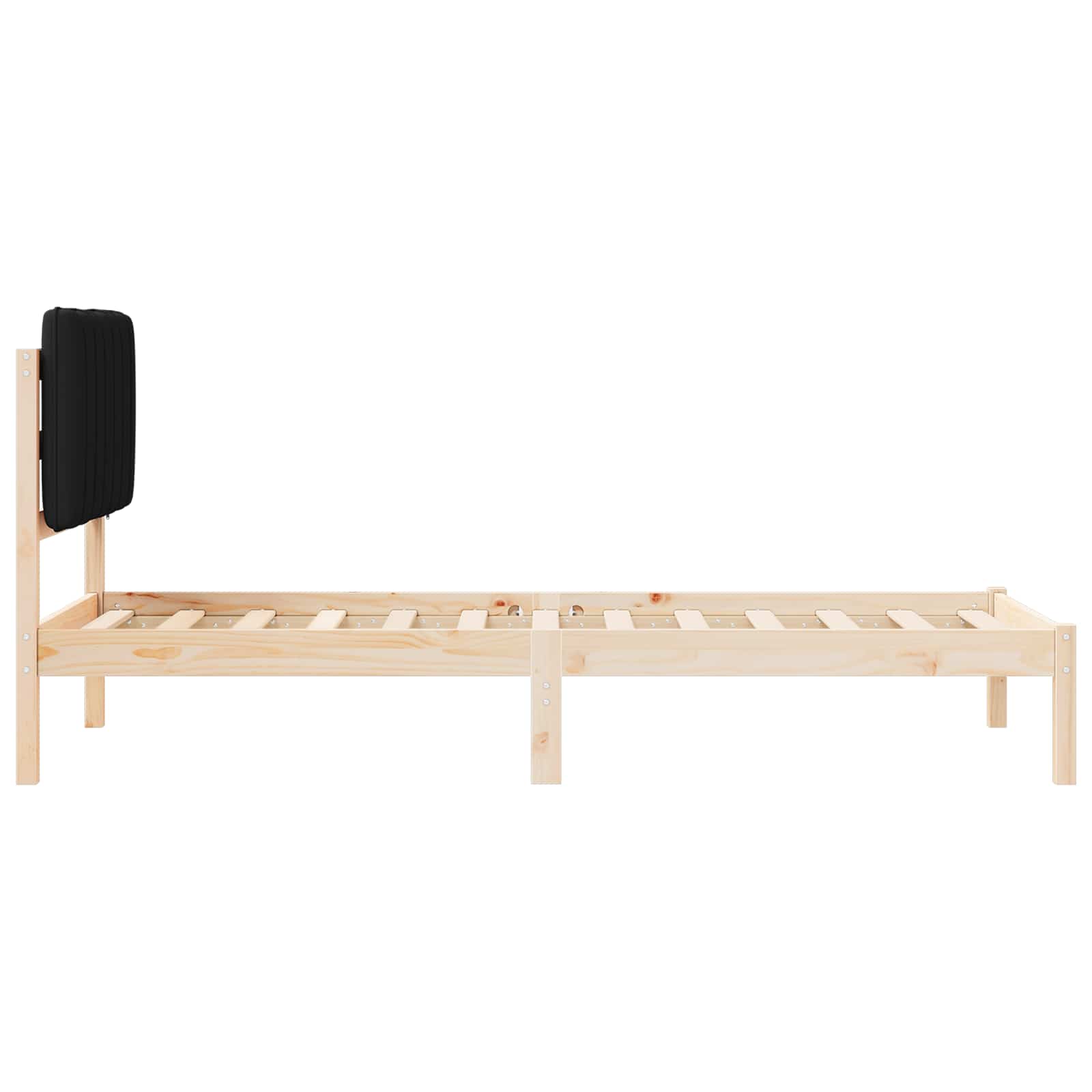 Krevetni okvir s tapiciranim uzglavljem Crna 80 x 200 cm